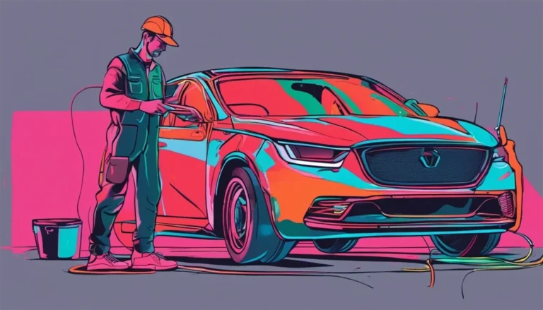 carrozziere che lavora su un'auto